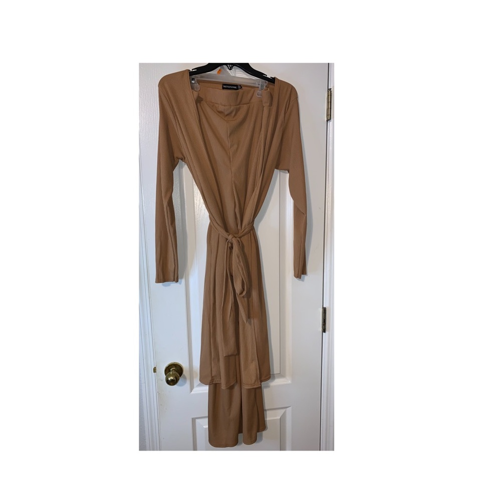 Dark Tan 2 piece Duster/Pants set
